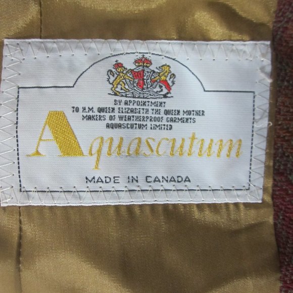 Vtg Aquascutum Womens M Maroon Red Brown Leaf Print 100% Wool Blazer Jacket - Picture 3 of 11